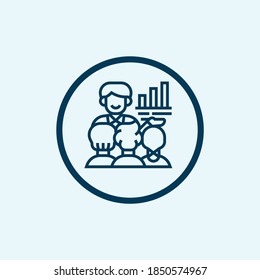 Training isolierter Vektorsymbol. Seminarsymbol. Blackboard-Symbol. Symbol für Vorlesungszeichen, Vektorsymbol Wirtschaftskonferenz.