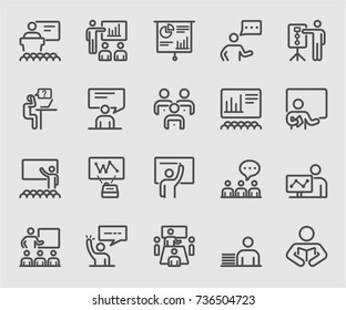 Training and Learning line icon - Shutterstock ID 736504723