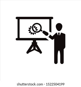 Training lecture icon. Optimization seo icon