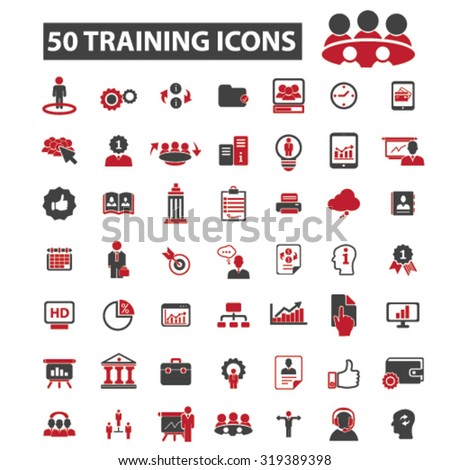 training, lessons icons