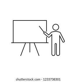 Training line icon, outline vector sign, linear style pictogram isolated on white. Symbol, logo illustration.