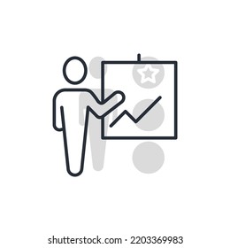 training line icon. Simple element illustration. training concept outline symbol design.