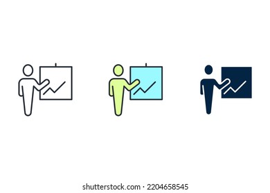 training line icon. Simple element illustration. training concept outline symbol design.