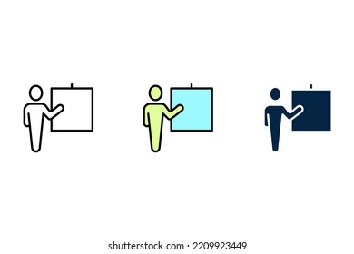 Training line icon. Simple element illustration. Training concept outline symbol design.