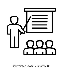 Training line icon vector illustration