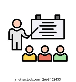 Training lineal color icon vector illustration