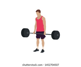 Training man isolated illustration. Man workout flat illustration - Vector