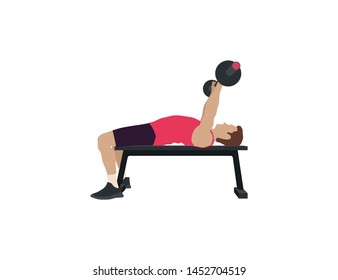 Training man isolated illustration. Man workout flat illustration - Vector
