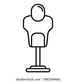 Training Mannequin Symbol. Umriss Training Mannequin Vektorsymbol für Webdesign einzeln auf weißem Hintergrund