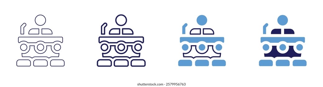 Training manual icon in 4 different styles. Thin Line, Line, Bold Line, Duotone. Duotone style. Editable stroke.