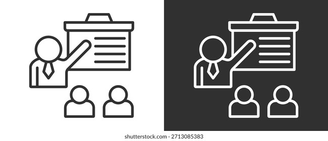 Manuais De Treinamento Icon Set Vetor Collection Isolado Em Preto E Branco