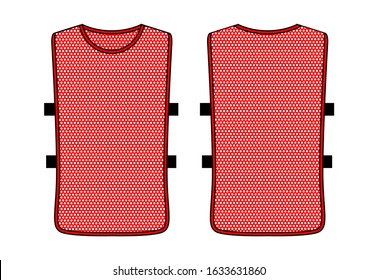 Training Mesh Red Vest Vector For Template.Front And Back Views.