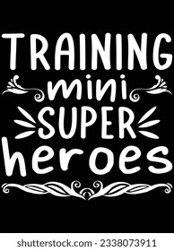 Training mini super heroes vector art design, eps file. design file for t-shirt. SVG, EPS cuttable design file