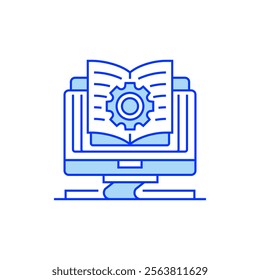 Training Module Filled Line Icon. linear style sign for mobile concept and web design. Outline vector icon.