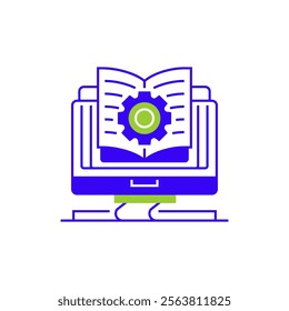 Training Module Two Tone Color Icon. linear style sign for mobile concept and web design. Outline vector icon.
