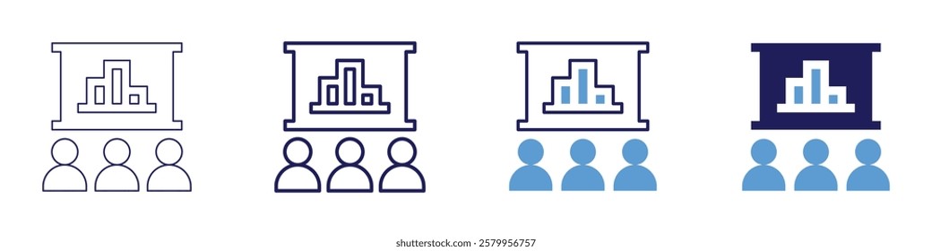 Training needs icon in 4 different styles. Thin Line, Line, Bold Line, Duotone. Duotone style. Editable stroke.