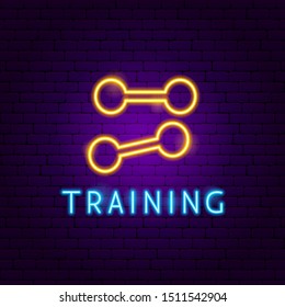 Training Neon Label. Vector Illustration of Sport Promotion.