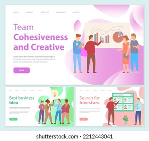 Training of office staff, teamwork, business meeting concept. Team thinking and brainstorming. Analytics of company information. People working, discussing business. Colleagues during office work