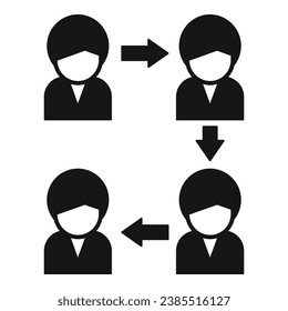 Training online people group icon simple vector. Human balance. Self victory