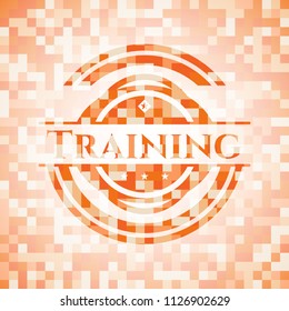 Training orange mosaic emblem