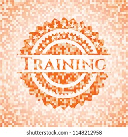 Training orange mosaic emblem