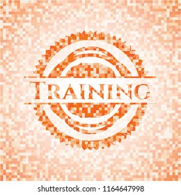 Training orange mosaic emblem
