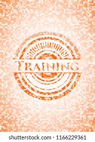 Training orange mosaic emblem