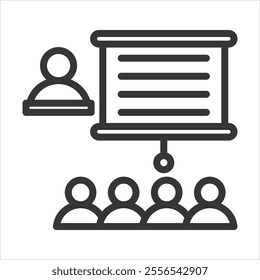 Training Outline Icon Vector Illustration
