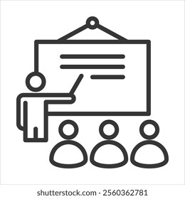 Training Outline Icon Vector Illustration