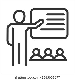 Training Outline Icon Vector Illustration