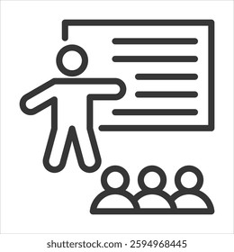 Training Outline Icon Vector Illustration