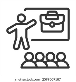 Training Outline Icon Vector Illustration