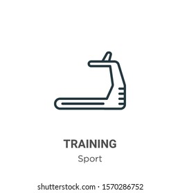 Training outline vector icon. Thin line black training icon, flat vector simple element illustration from editable sport concept isolated on white background