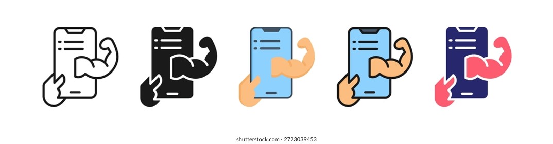 Entrenamiento Teléfono Icono de Estilo Múltiple Conjunto de Colección..