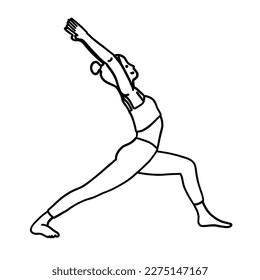 Entrenamiento en pilates y yoga representan a la mujer. Meditación, pilates, salud mental. Mujer, mujer, mujer, niña. Ilustración vectorial en forma de dibujo animado de estilo plano aislado en fondo blanco.