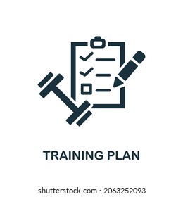 Training Plan icon. Monochrome sign from gym collection. Creative Training Plan icon illustration for web design, infographics and more