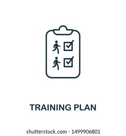 Training Plan icon. Thin outline style design from fitness icons collection. Creative Training Plan icon for web design, apps, software, print usage.