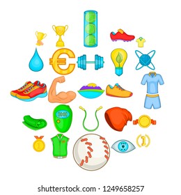 Training plan icons set. Cartoon set of 25 training plan vector icons for web isolated on white background