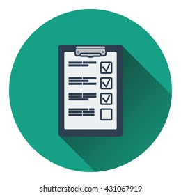 Training plan tablet icon. Flat design. Vector illustration.