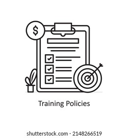 Training Policies vector Outline Icon Design illustration. Training Symbol on White background EPS 10 File
