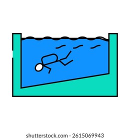 training in the pool line icon vector. training in the pool sign. isolated symbol illustration