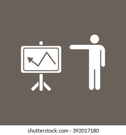 Training Presentation Chart Icon on Dark Gray Color. Eps-10.