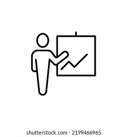 Training, presentation concept line icon. Simple element illustration. Training, presentation concept outline symbol design.