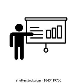 Training, presentation icon. Business Presentation Icon. Contains such Presenter. Teacher icon. Training. Seminar sign. vector illustration