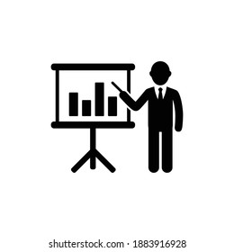 Training, presentation icon. Business Presentation Icons. Contains the Presenter. Teacher icon. Practice. Seminar sign. vector illustration. isolated on white background