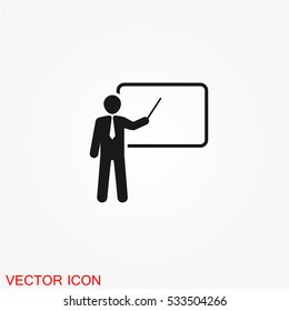 Training, presentation icon on white background