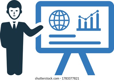 Training, Presentation Icon / vector graphics