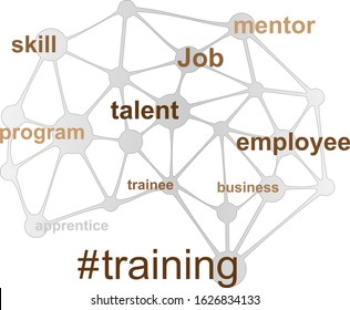 Training program and apprenticeship banner, Online trainee, learning and job concept, development employee vector illustration, apprentice and mentor flat icon