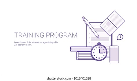 Training Program Education Business Concept Template Web Banner With Copy Space Vector Illustration