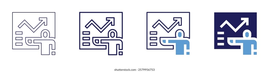 Training program icon in 4 different styles. Thin Line, Line, Bold Line, Duotone. Duotone style. Editable stroke.